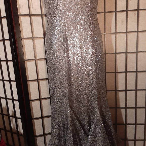 Silver sequined  gown - Picture 9 of 10